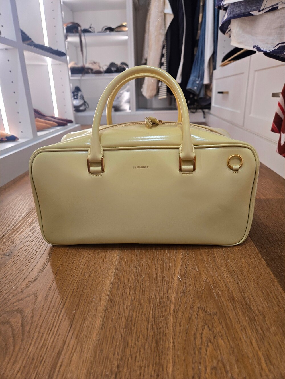 Jil Sander Cream Leather Top-Handle Satchel